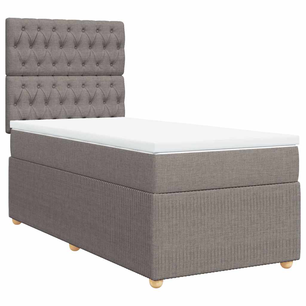 Boxspring met matras stof taupe 100x200 cm is nu te koop bij PeponiXL, paradijselijk wonen!