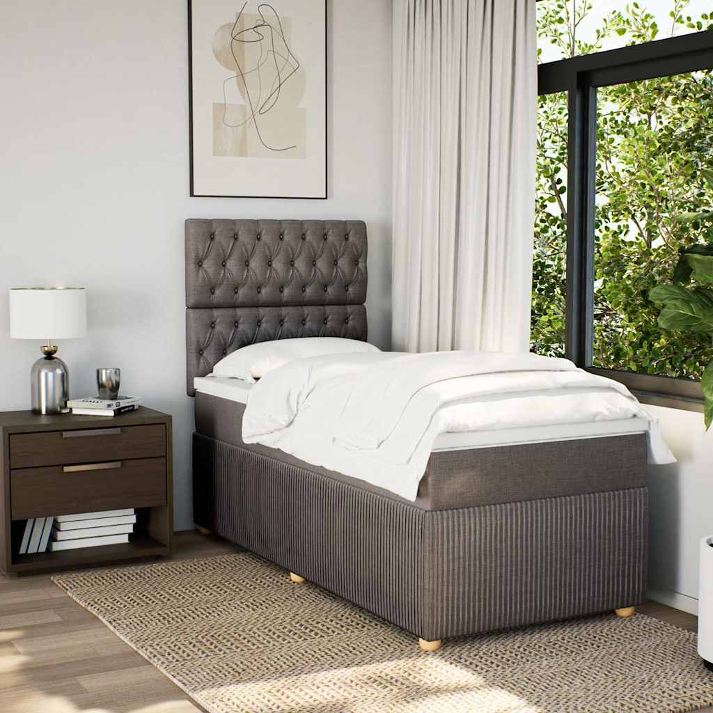 Boxspring met matras stof taupe 100x200 cm is nu te koop bij PeponiXL, paradijselijk wonen!