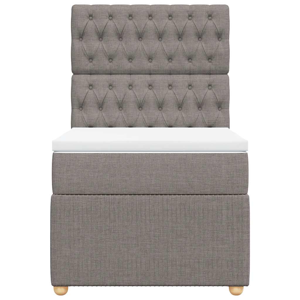 Boxspring met matras stof taupe 100x200 cm is nu te koop bij PeponiXL, paradijselijk wonen!