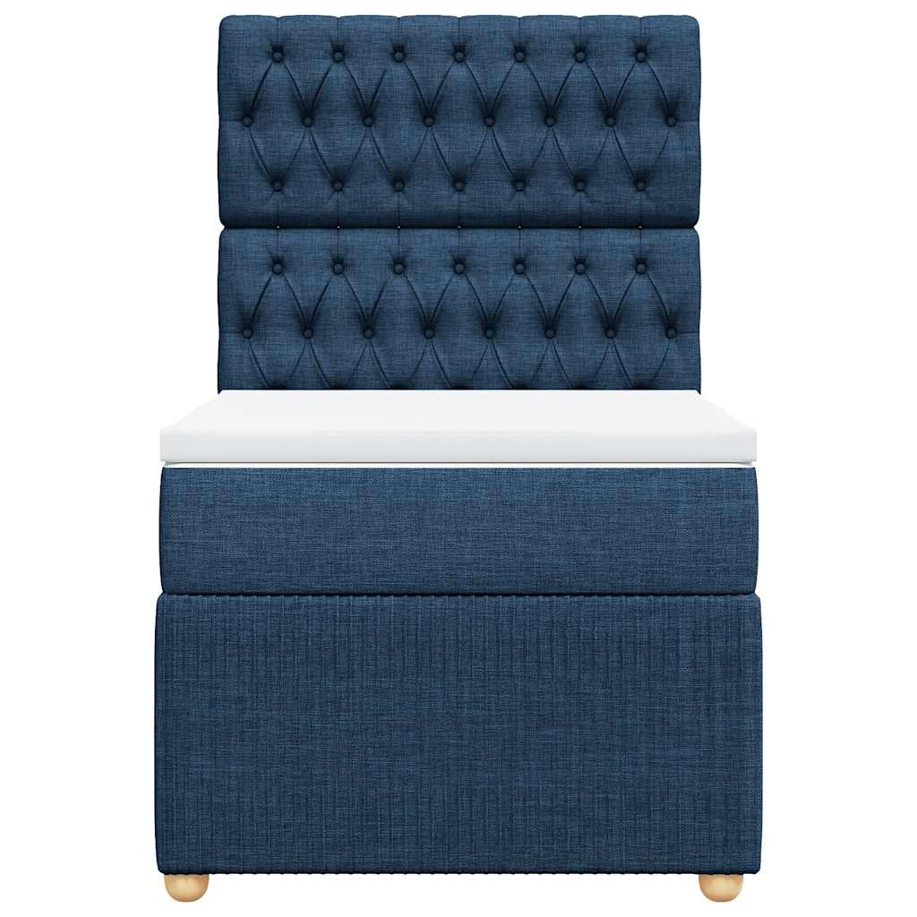 Boxspring met matras stof blauw 100x200 cm is nu te koop bij PeponiXL, paradijselijk wonen!