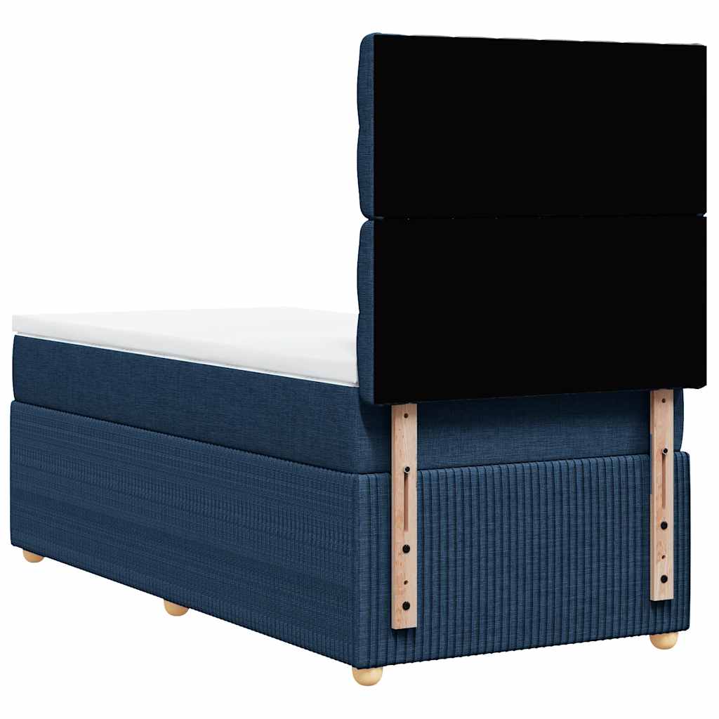 Boxspring met matras stof blauw 100x200 cm is nu te koop bij PeponiXL, paradijselijk wonen!