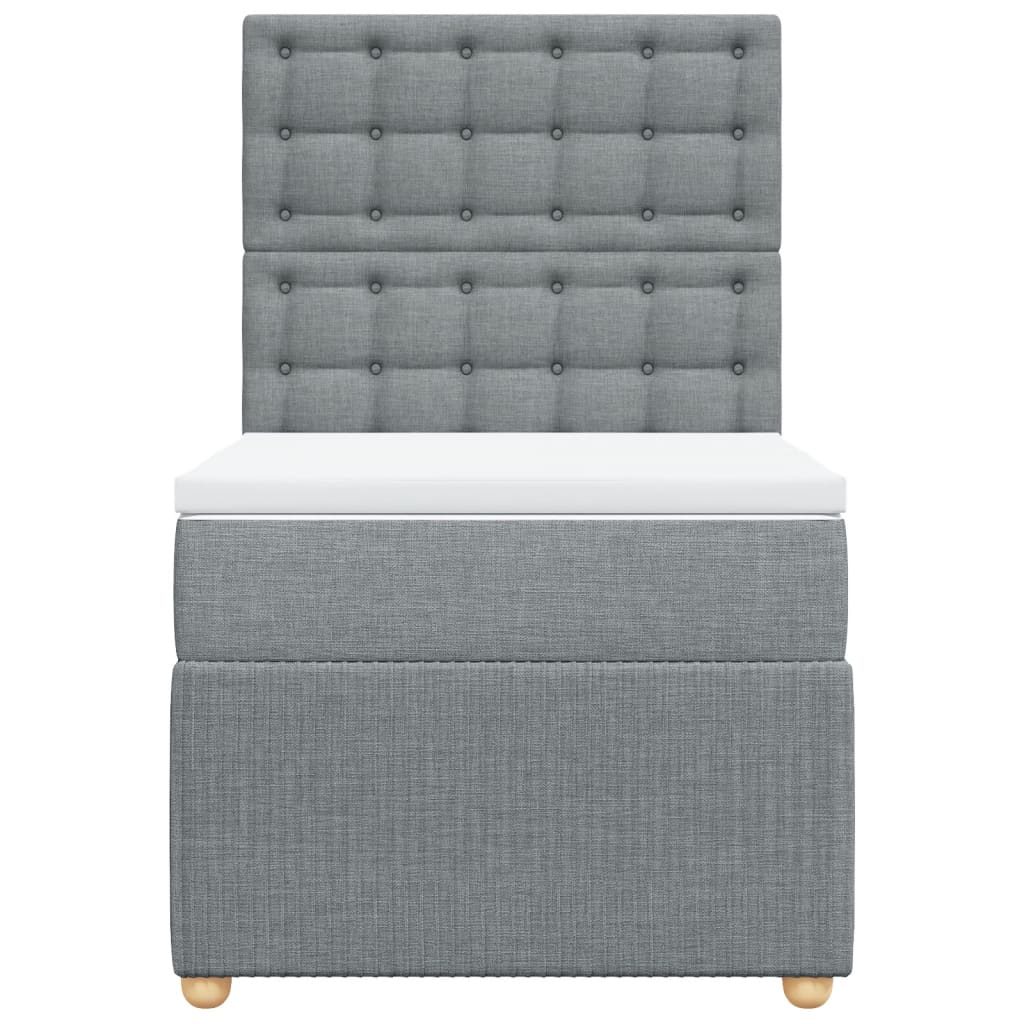 Boxspring met matras stof lichtgrijs 100x200 cm is nu te koop bij PeponiXL, paradijselijk wonen!