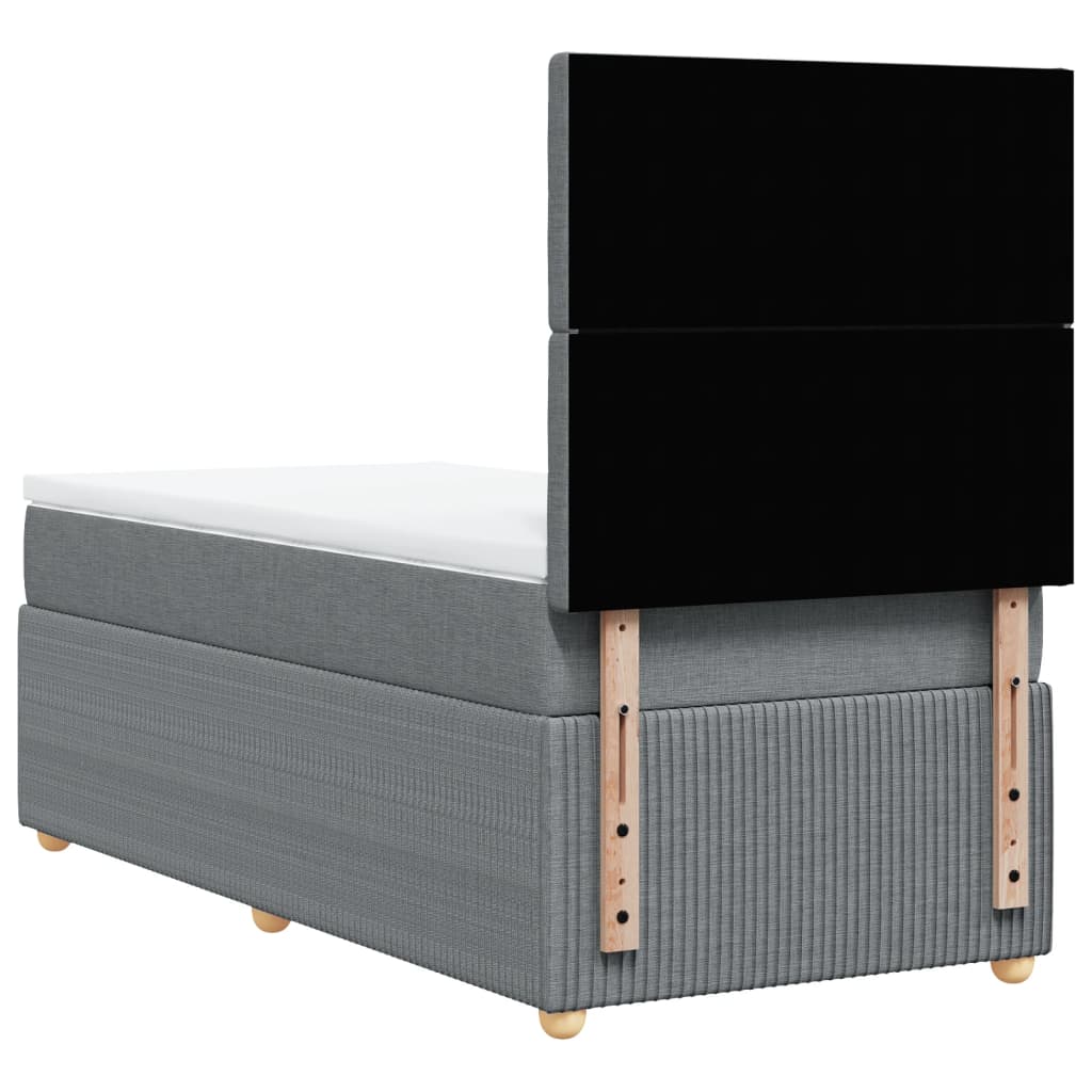 Boxspring met matras stof lichtgrijs 100x200 cm is nu te koop bij PeponiXL, paradijselijk wonen!