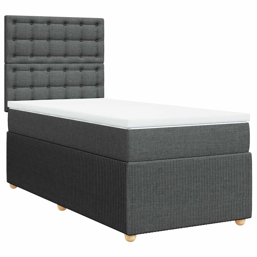 Boxspring met matras stof donkergrijs 100x200 cm is nu te koop bij PeponiXL, paradijselijk wonen!