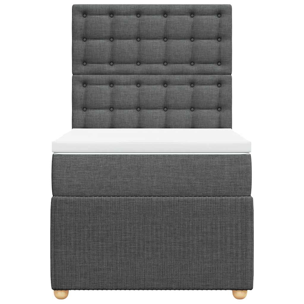 Boxspring met matras stof donkergrijs 100x200 cm is nu te koop bij PeponiXL, paradijselijk wonen!