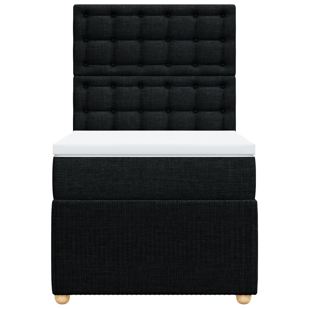 Boxspring met matras stof zwart 100x200 cm is nu te koop bij PeponiXL, paradijselijk wonen!