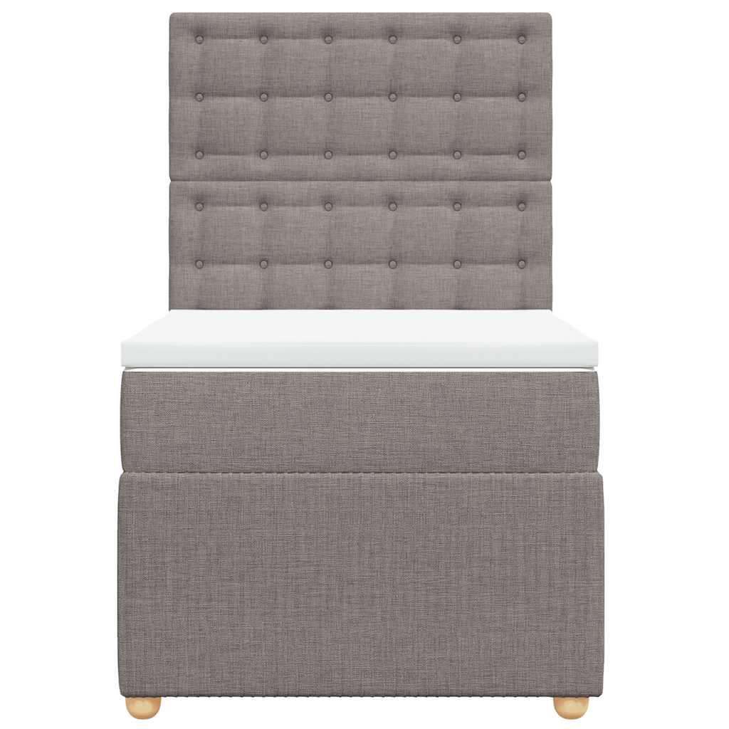 Boxspring met matras stof taupe 100x200 cm is nu te koop bij PeponiXL, paradijselijk wonen!