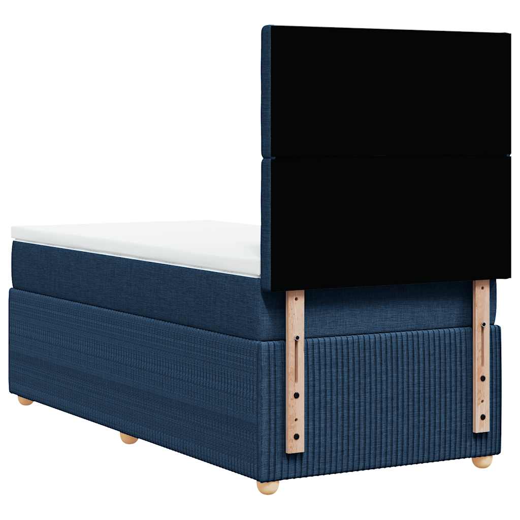 Boxspring met matras stof blauw 100x200 cm is nu te koop bij PeponiXL, paradijselijk wonen!