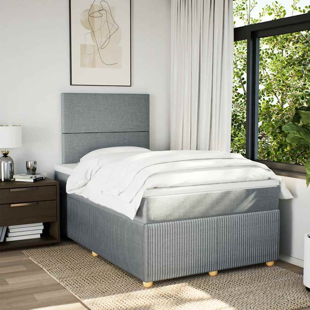 Boxspring met matras stof lichtgrijs 120x190 cm is nu te koop bij PeponiXL, paradijselijk wonen!