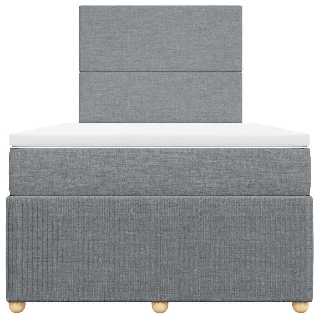 Boxspring met matras stof lichtgrijs 120x190 cm is nu te koop bij PeponiXL, paradijselijk wonen!