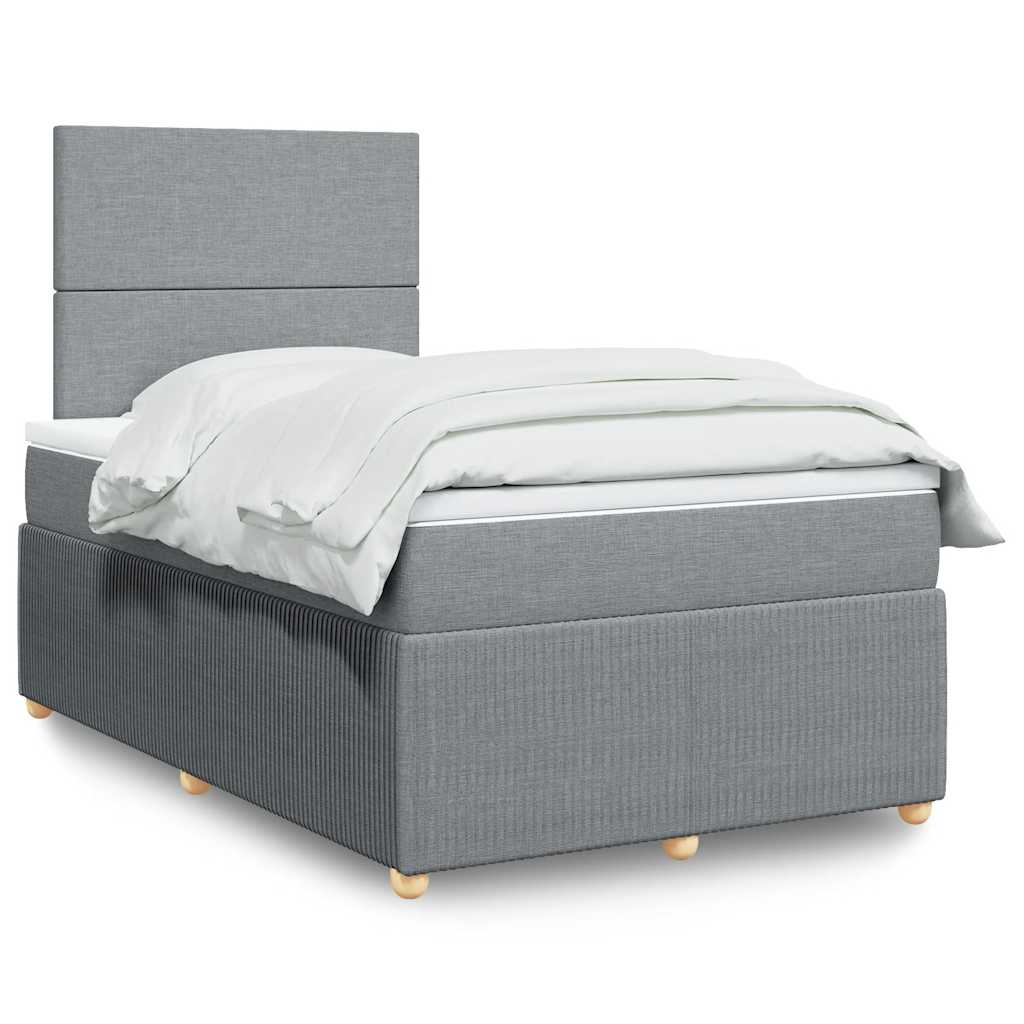 Boxspring met matras stof lichtgrijs 120x190 cm is nu te koop bij PeponiXL, paradijselijk wonen!