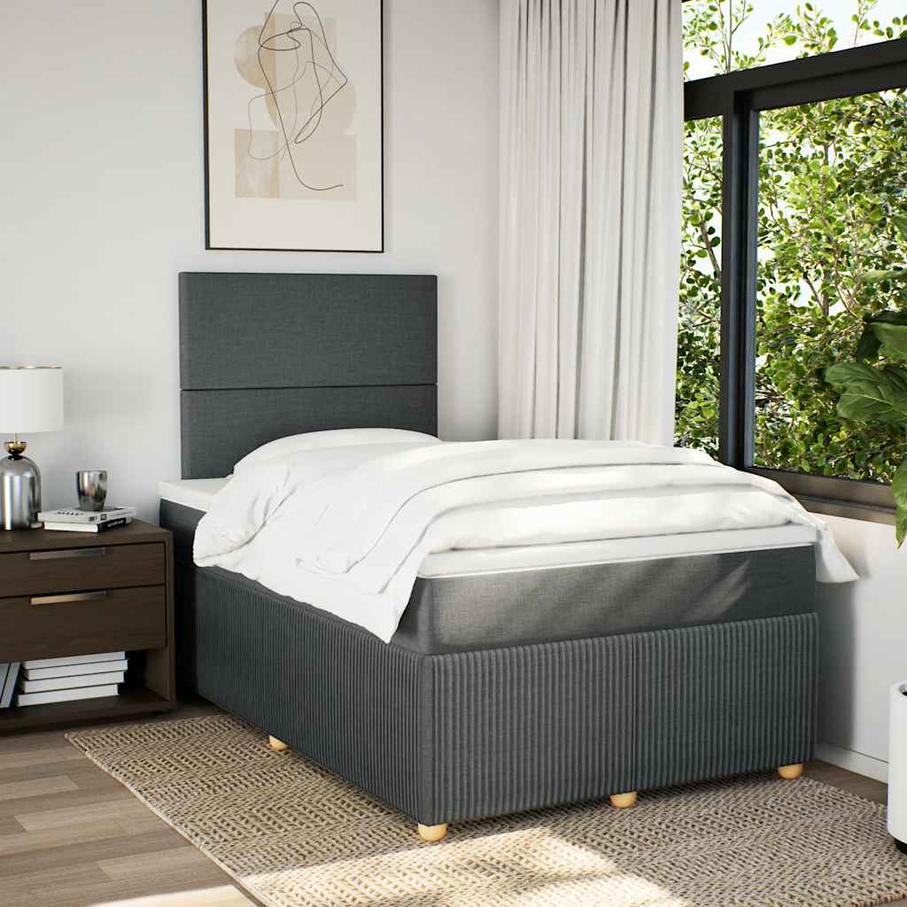 Boxspring met matras stof donkergrijs 120x190 cm is nu te koop bij PeponiXL, paradijselijk wonen!