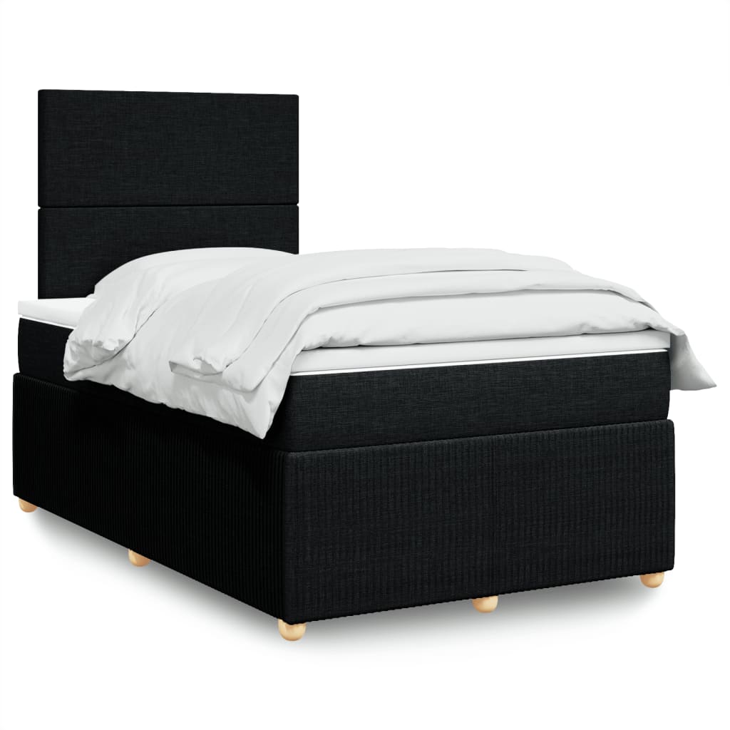 Boxspring met matras stof zwart 120x190 cm is nu te koop bij PeponiXL, paradijselijk wonen!