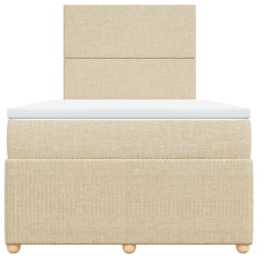 Boxspring met matras stof crèmekleurig 120x190 cm is nu te koop bij PeponiXL, paradijselijk wonen!