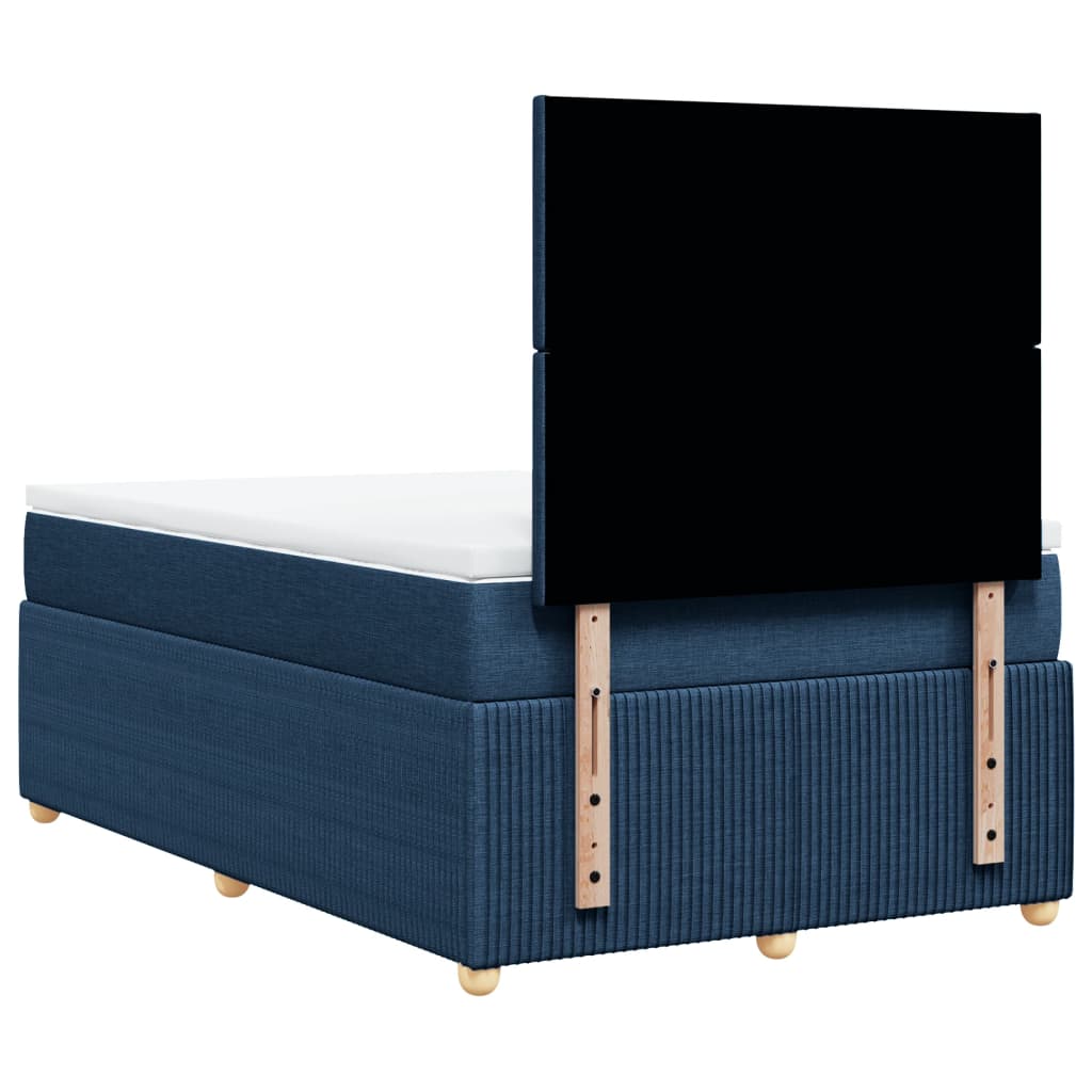 Boxspring met matras stof blauw 120x190 cm is nu te koop bij PeponiXL, paradijselijk wonen!