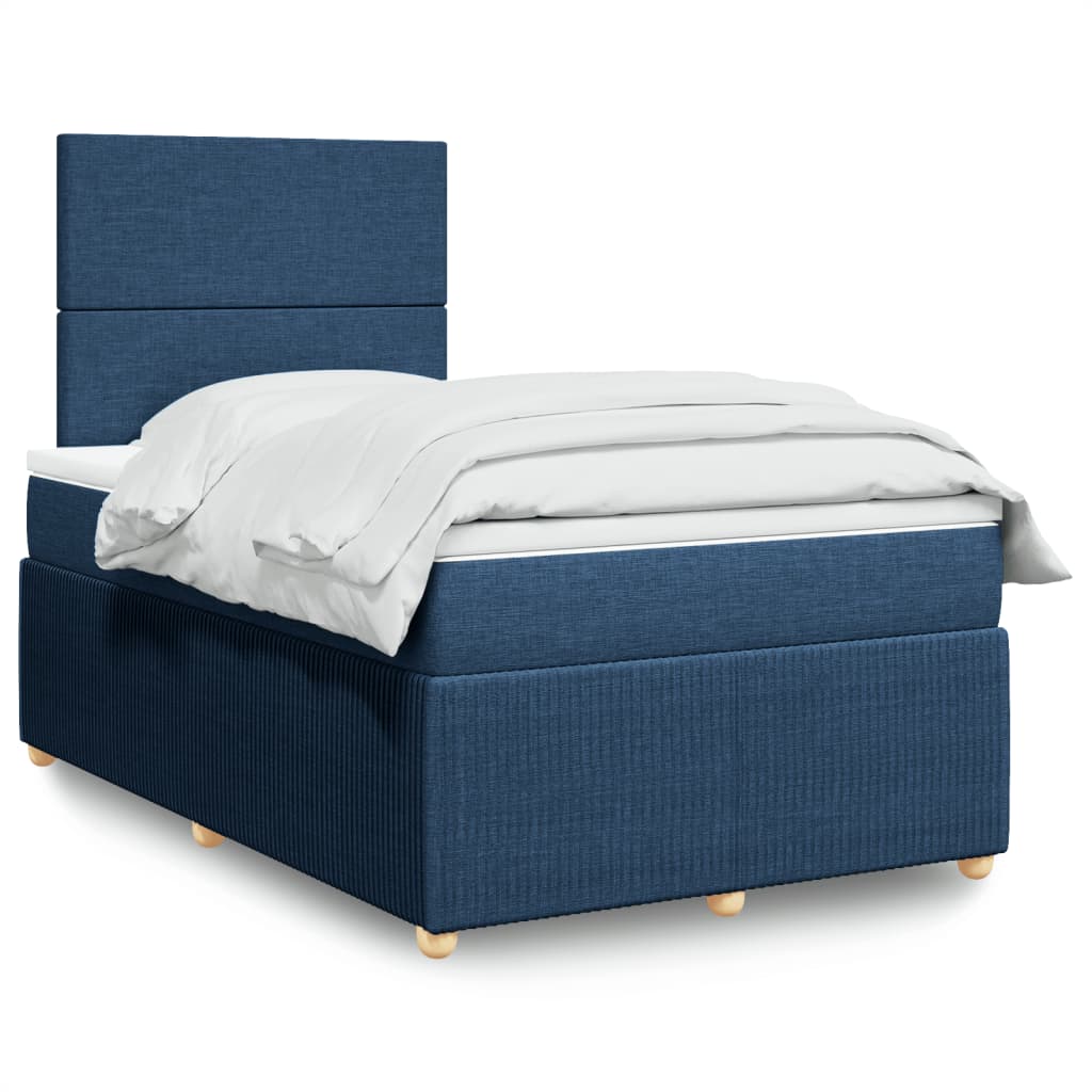 Boxspring met matras stof blauw 120x190 cm is nu te koop bij PeponiXL, paradijselijk wonen!