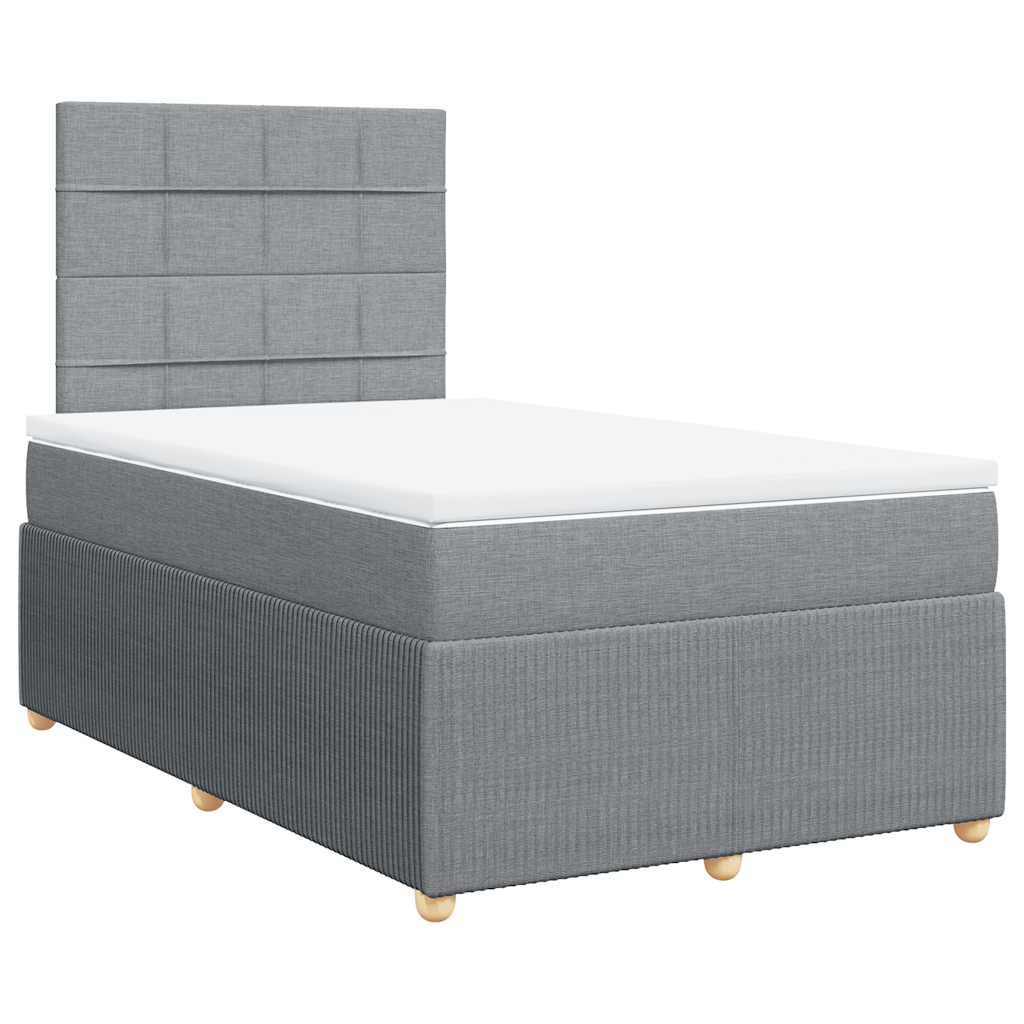 Boxspring met matras stof lichtgrijs 120x190 cm is nu te koop bij PeponiXL, paradijselijk wonen!