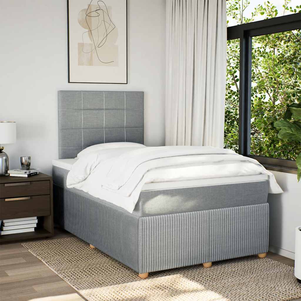 Boxspring met matras stof lichtgrijs 120x190 cm is nu te koop bij PeponiXL, paradijselijk wonen!