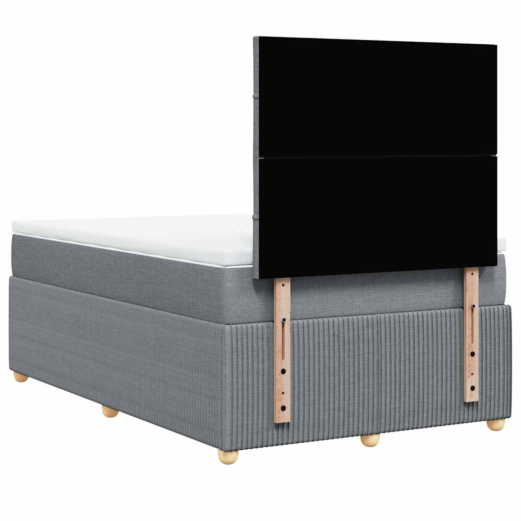 Boxspring met matras stof lichtgrijs 120x190 cm is nu te koop bij PeponiXL, paradijselijk wonen!