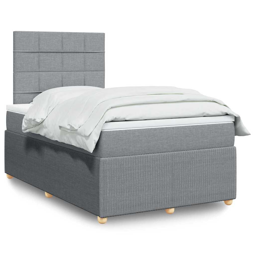 Boxspring met matras stof lichtgrijs 120x190 cm is nu te koop bij PeponiXL, paradijselijk wonen!
