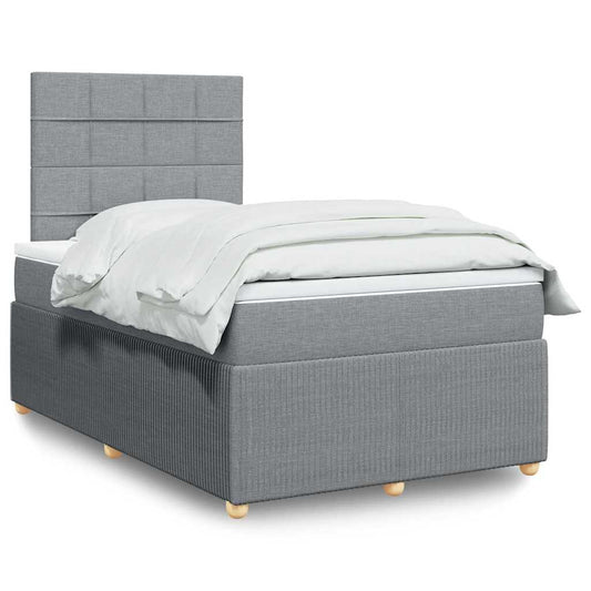 Boxspring met matras stof lichtgrijs 120x190 cm is nu te koop bij PeponiXL, paradijselijk wonen!