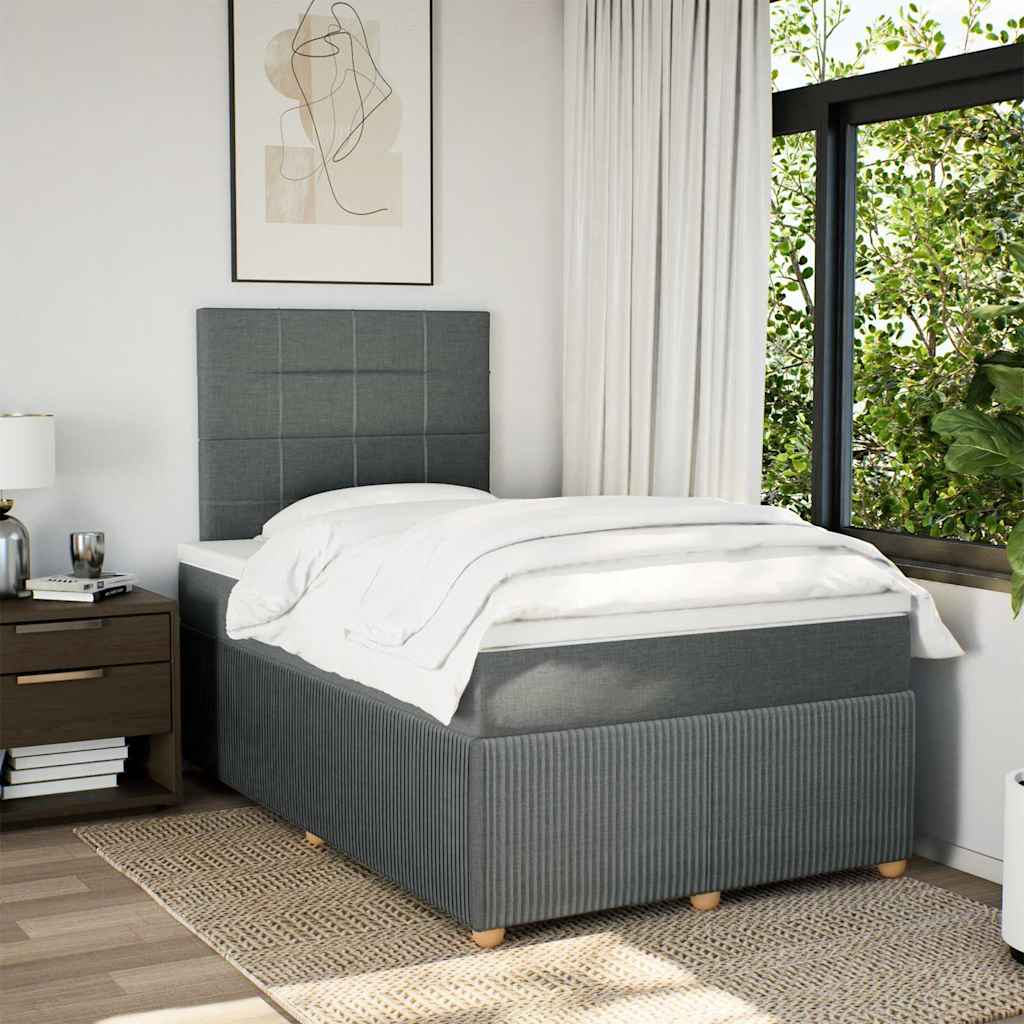 Boxspring met matras stof donkergrijs 120x190 cm is nu te koop bij PeponiXL, paradijselijk wonen!