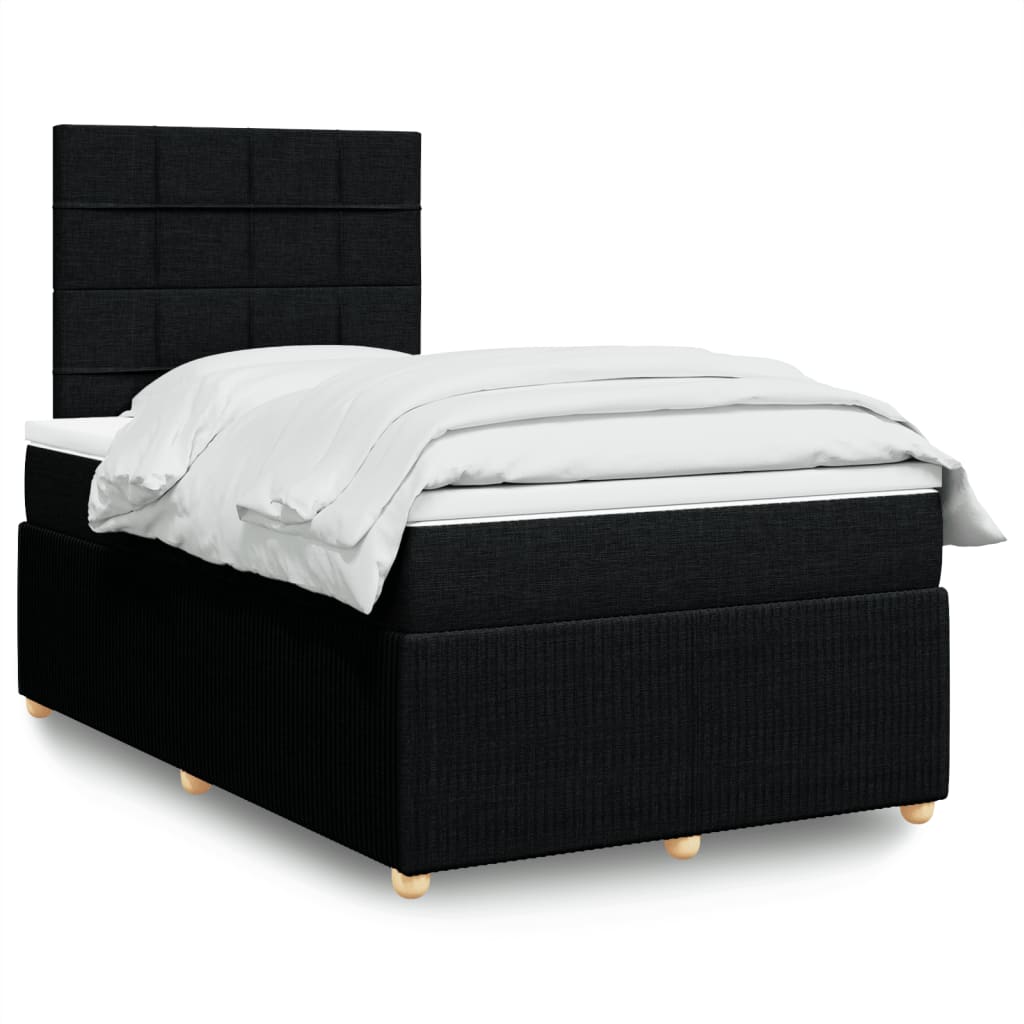 Boxspring met matras stof zwart 120x190 cm is nu te koop bij PeponiXL, paradijselijk wonen!