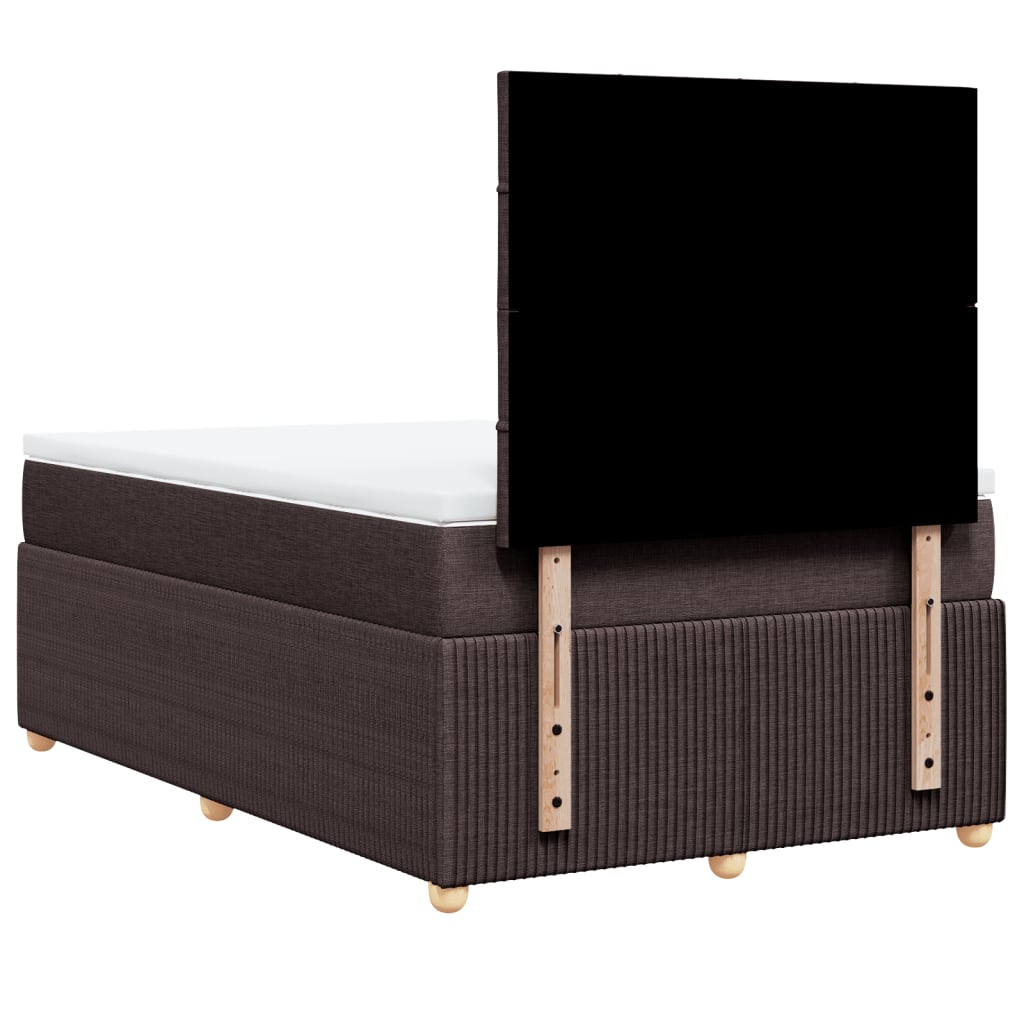 Boxspring met matras stof donkerbruin 120x190 cm is nu te koop bij PeponiXL, paradijselijk wonen!