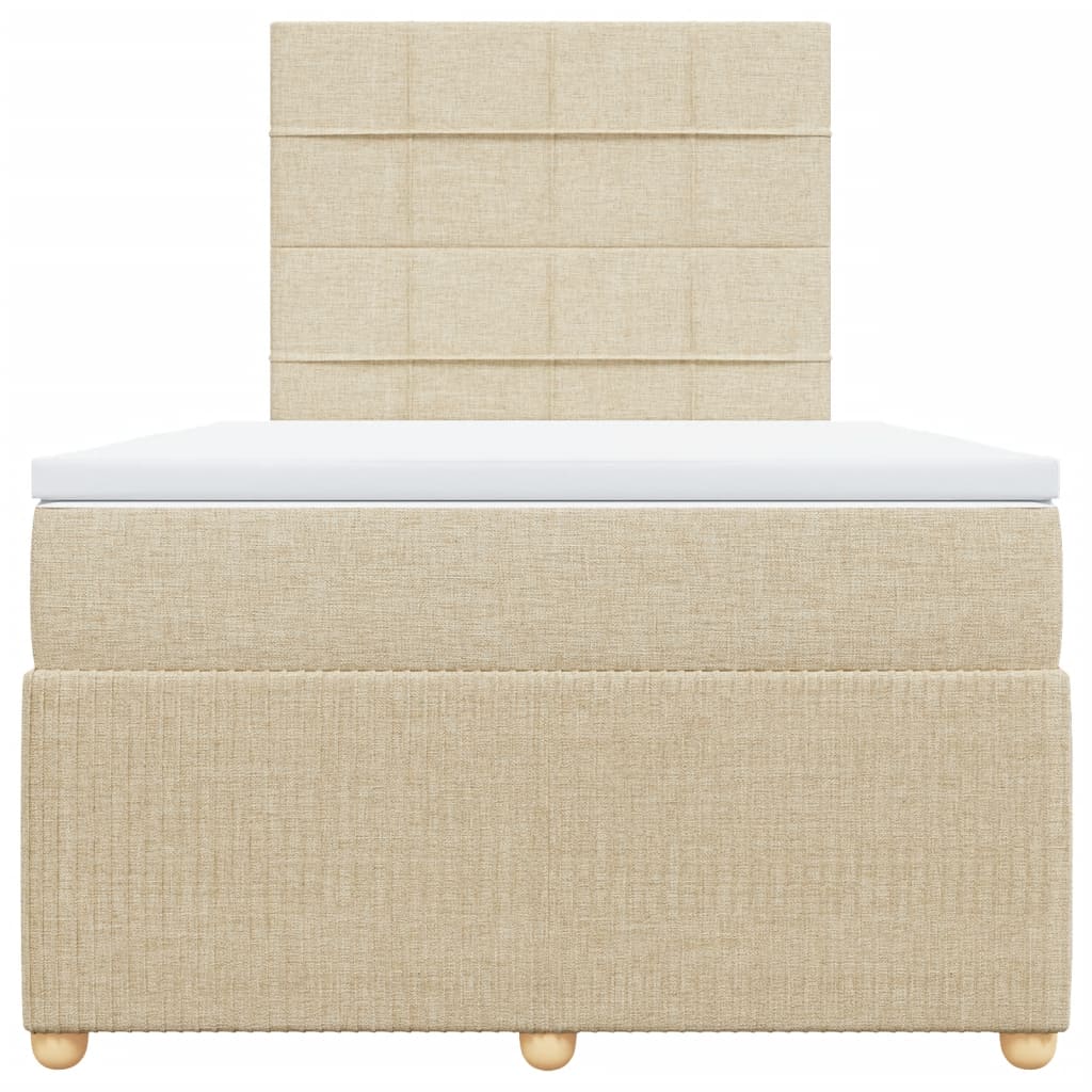 Boxspring met matras stof crèmekleurig 120x190 cm is nu te koop bij PeponiXL, paradijselijk wonen!