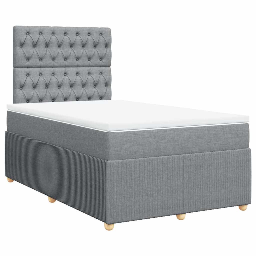 Boxspring met matras stof lichtgrijs 120x190 cm is nu te koop bij PeponiXL, paradijselijk wonen!