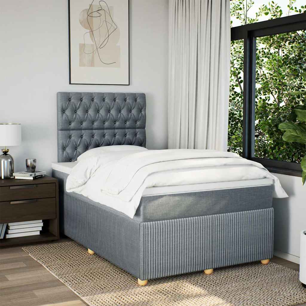 Boxspring met matras stof lichtgrijs 120x190 cm is nu te koop bij PeponiXL, paradijselijk wonen!
