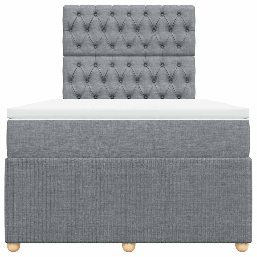Boxspring met matras stof lichtgrijs 120x190 cm is nu te koop bij PeponiXL, paradijselijk wonen!