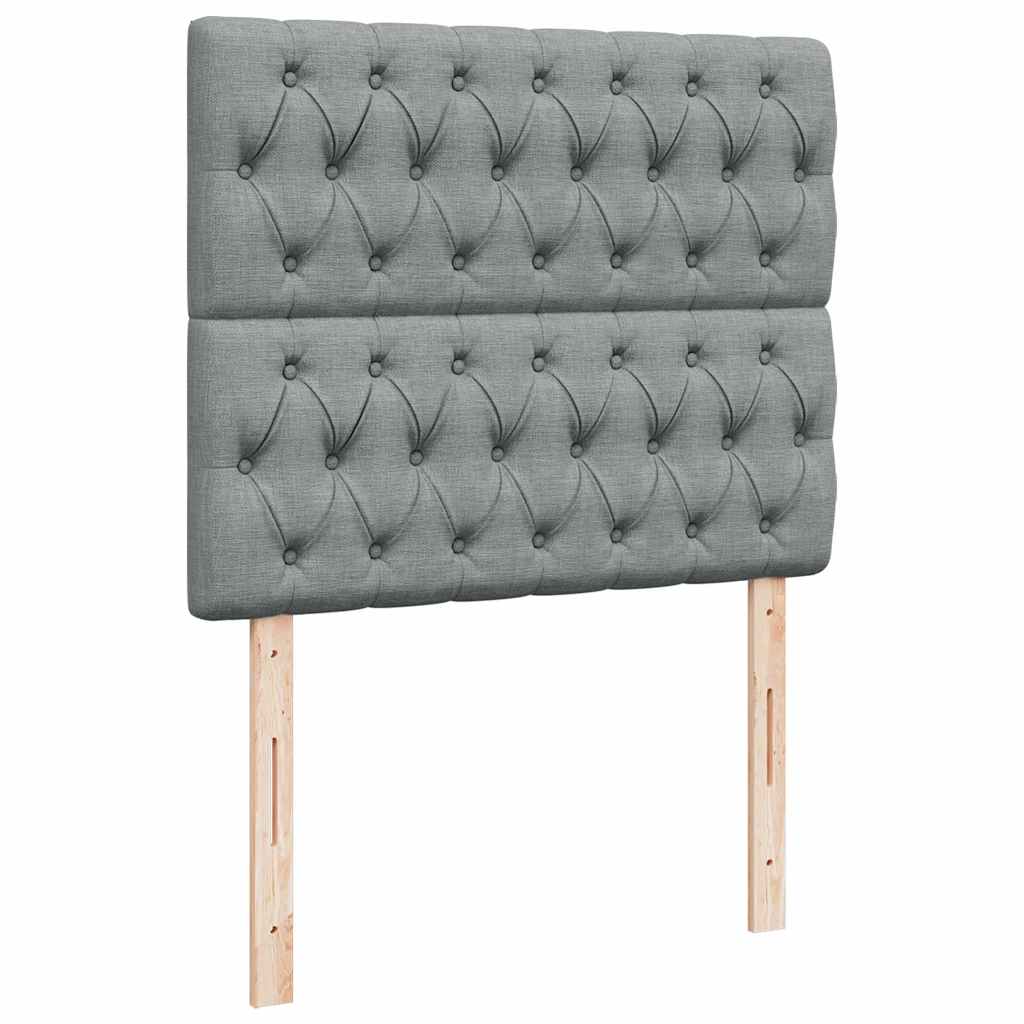 Boxspring met matras stof lichtgrijs 120x190 cm is nu te koop bij PeponiXL, paradijselijk wonen!