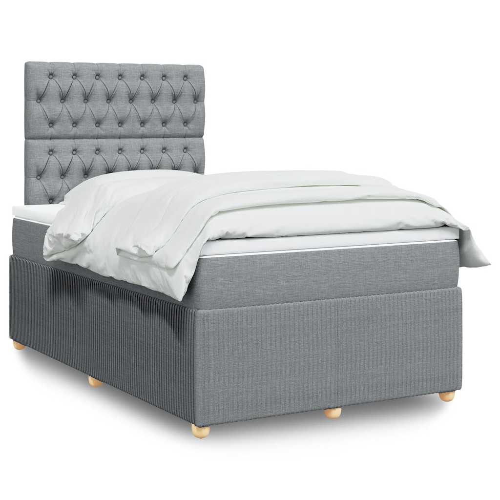 Boxspring met matras stof lichtgrijs 120x190 cm is nu te koop bij PeponiXL, paradijselijk wonen!