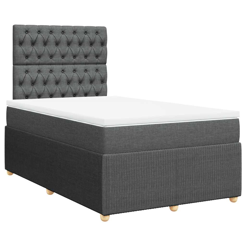 Boxspring met matras stof donkergrijs 120x190 cm is nu te koop bij PeponiXL, paradijselijk wonen!