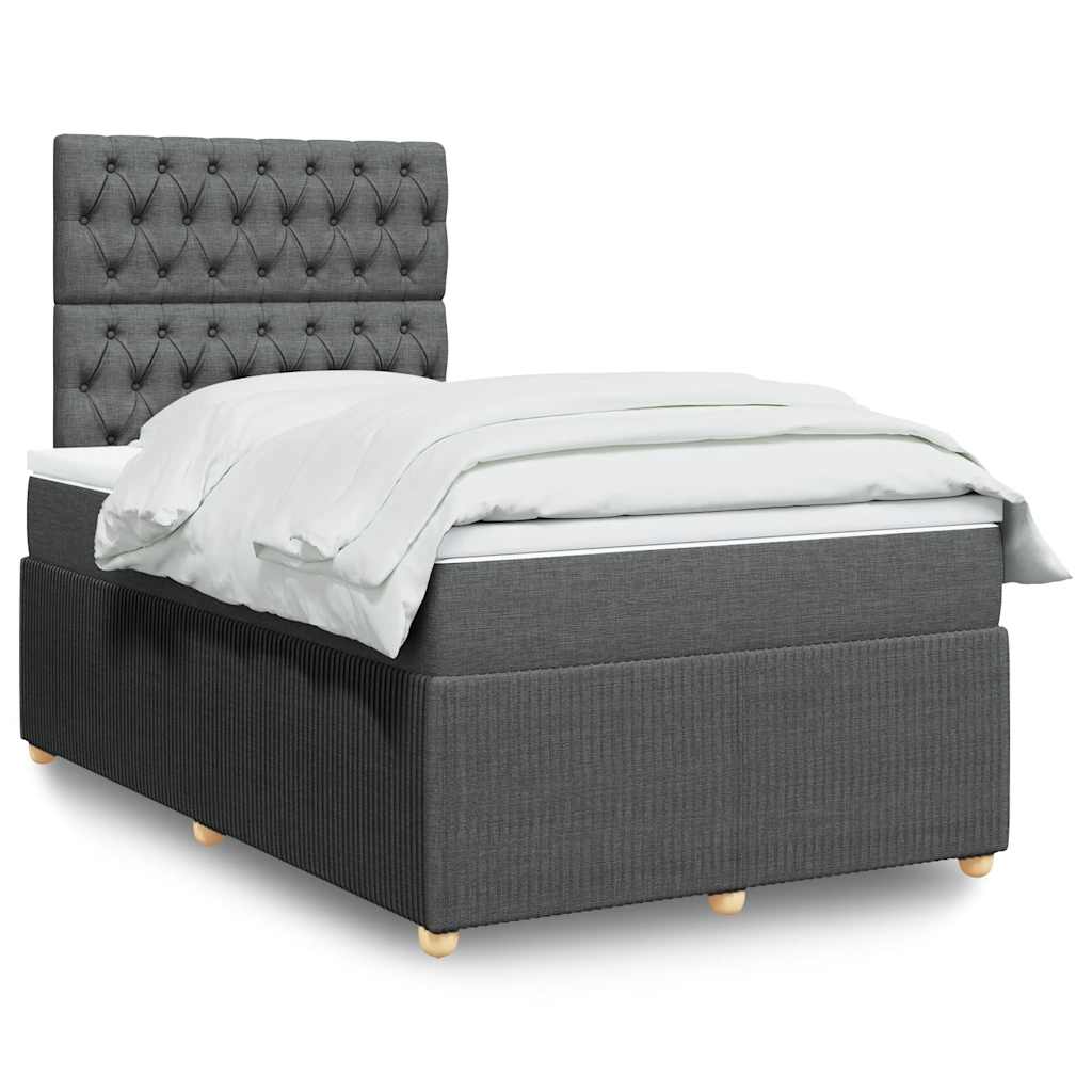 Boxspring met matras stof donkergrijs 120x190 cm is nu te koop bij PeponiXL, paradijselijk wonen!