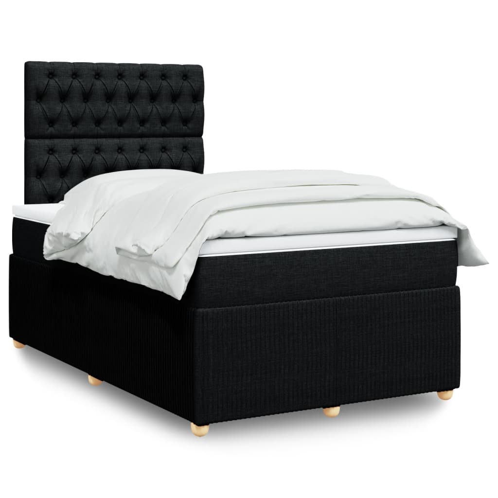 Boxspring met matras stof zwart 120x190 cm is nu te koop bij PeponiXL, paradijselijk wonen!