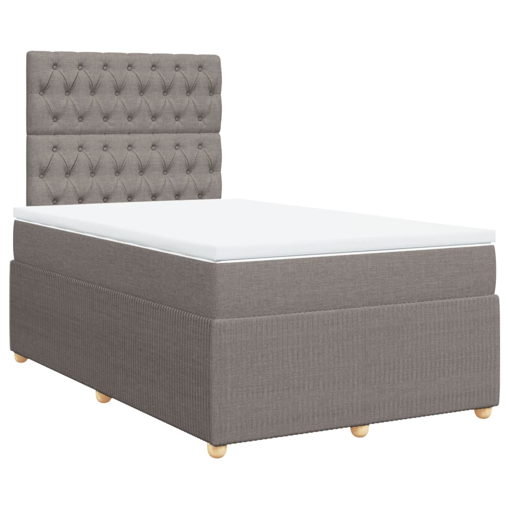 Boxspring met matras stof taupe 120x190 cm is nu te koop bij PeponiXL, paradijselijk wonen!