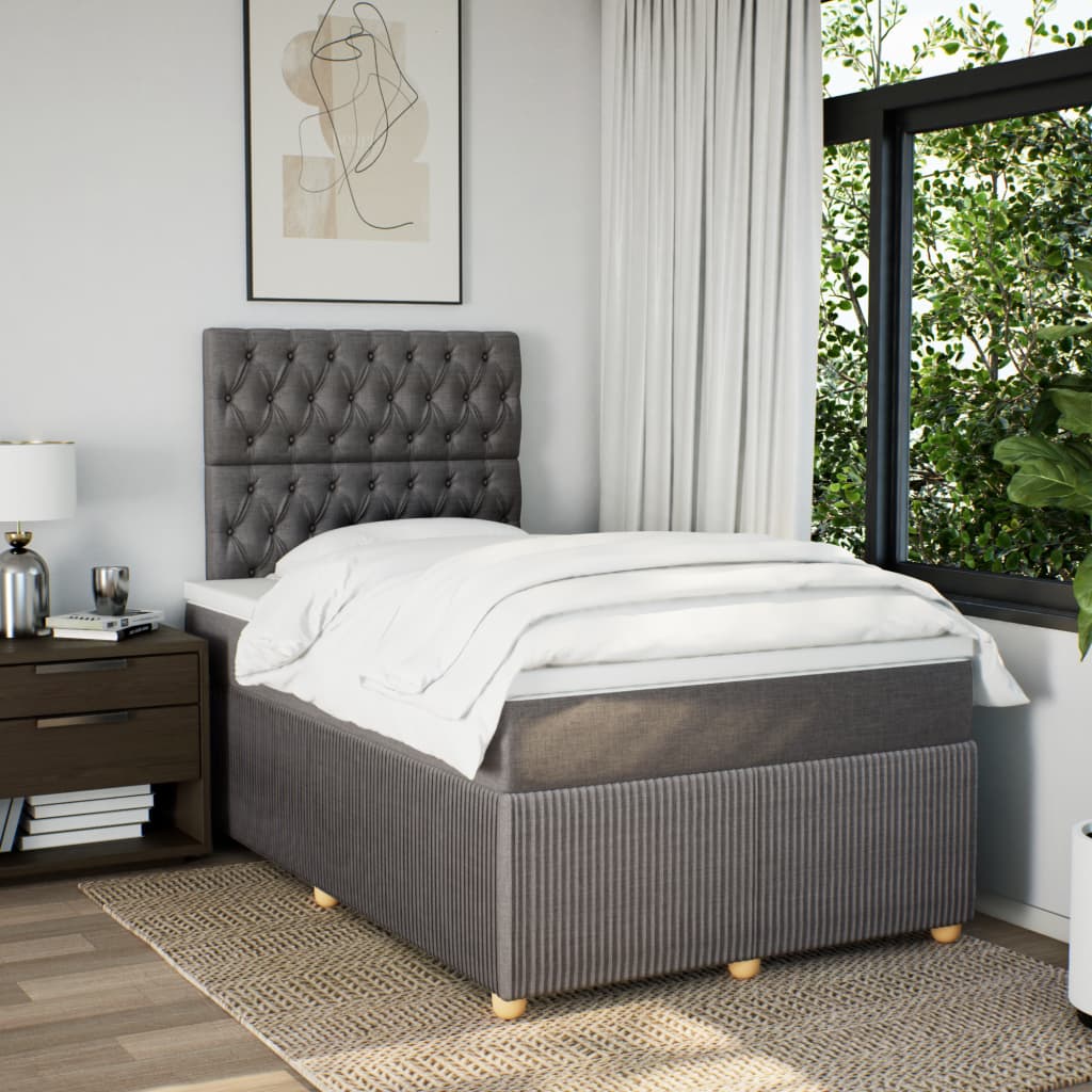 Boxspring met matras stof taupe 120x190 cm is nu te koop bij PeponiXL, paradijselijk wonen!