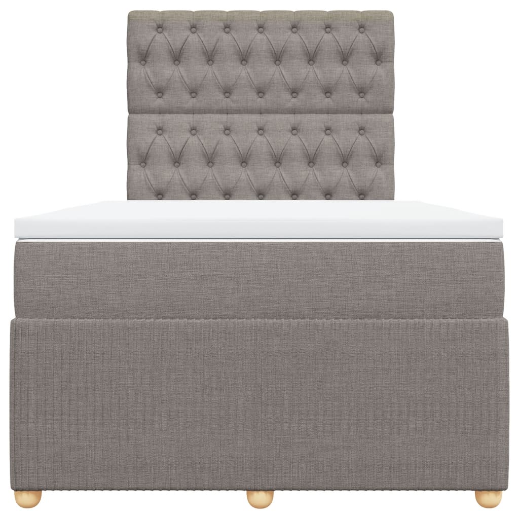 Boxspring met matras stof taupe 120x190 cm is nu te koop bij PeponiXL, paradijselijk wonen!