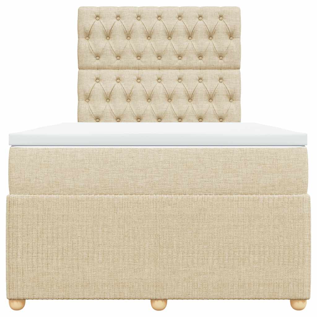 Boxspring met matras stof crèmekleurig 120x190 cm is nu te koop bij PeponiXL, paradijselijk wonen!