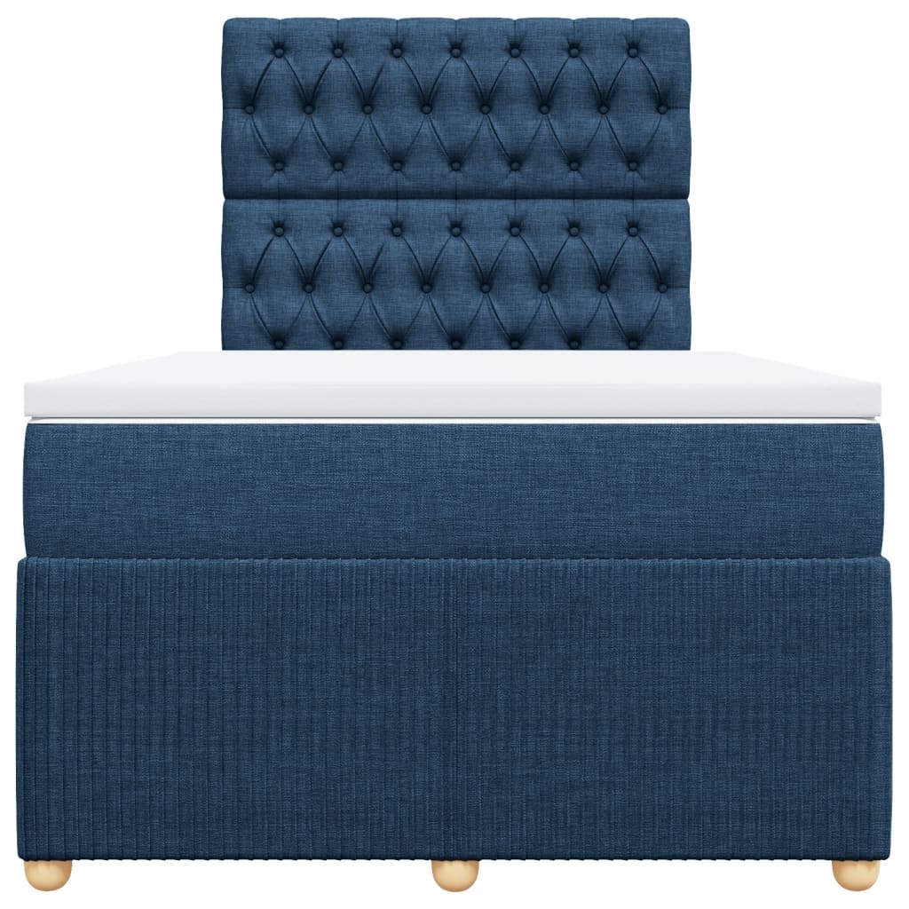 Boxspring met matras stof blauw 120x190 cm is nu te koop bij PeponiXL, paradijselijk wonen!