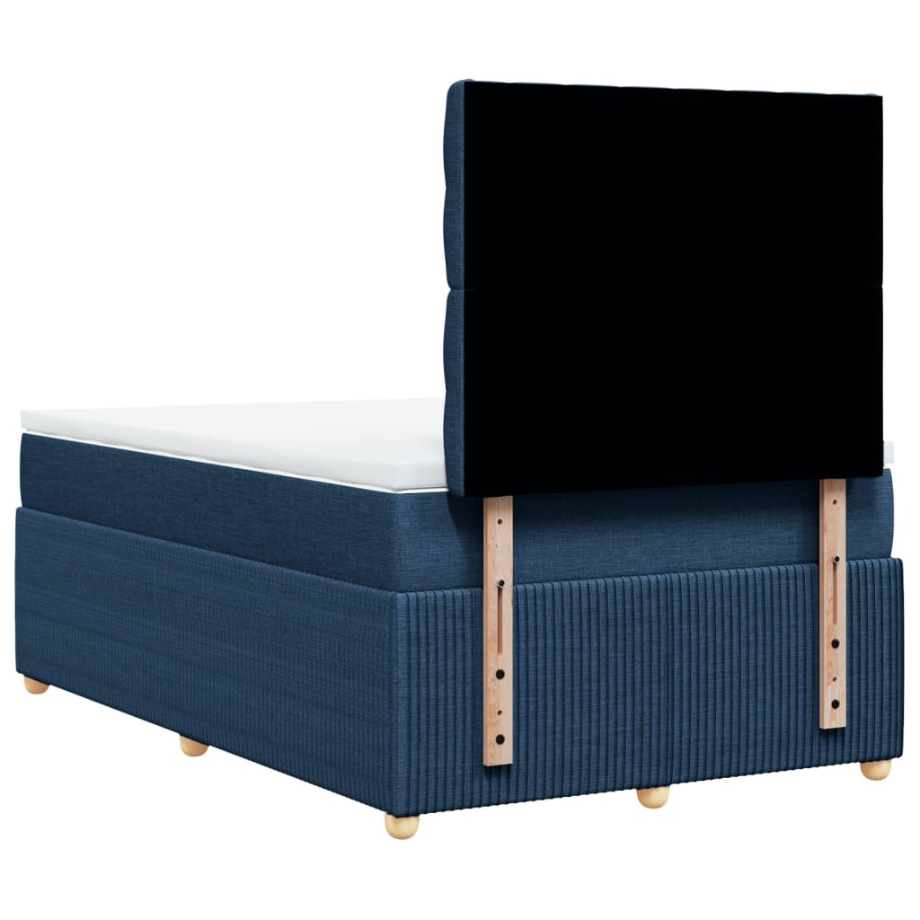 Boxspring met matras stof blauw 120x190 cm is nu te koop bij PeponiXL, paradijselijk wonen!