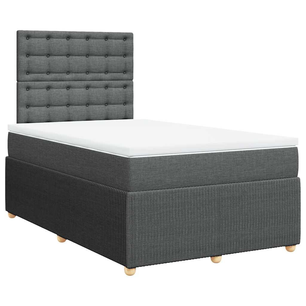 Boxspring met matras stof donkergrijs 120x190 cm is nu te koop bij PeponiXL, paradijselijk wonen!