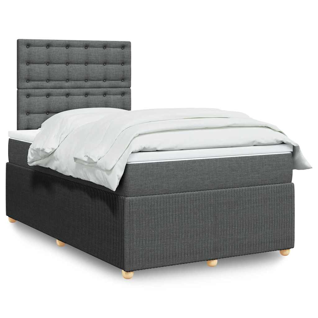 Boxspring met matras stof donkergrijs 120x190 cm is nu te koop bij PeponiXL, paradijselijk wonen!