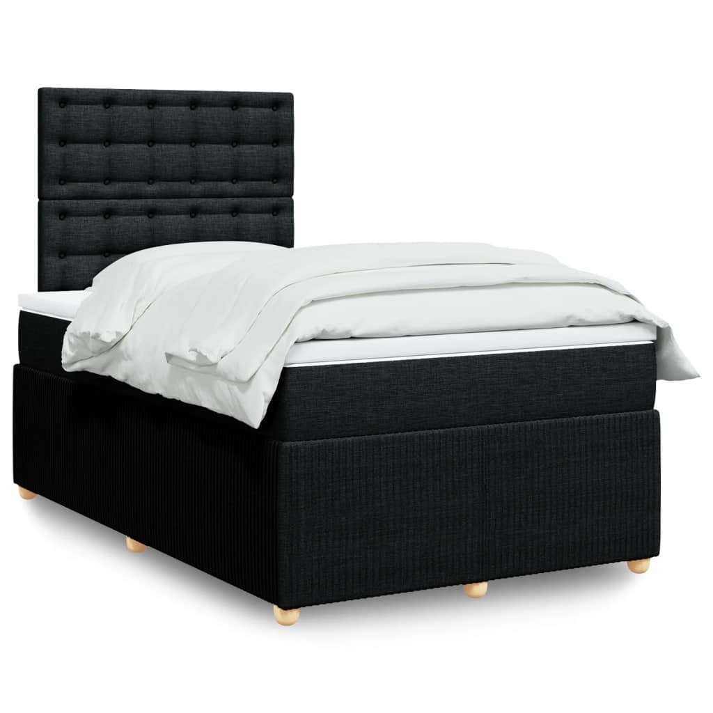 Boxspring met matras stof zwart 120x190 cm is nu te koop bij PeponiXL, paradijselijk wonen!
