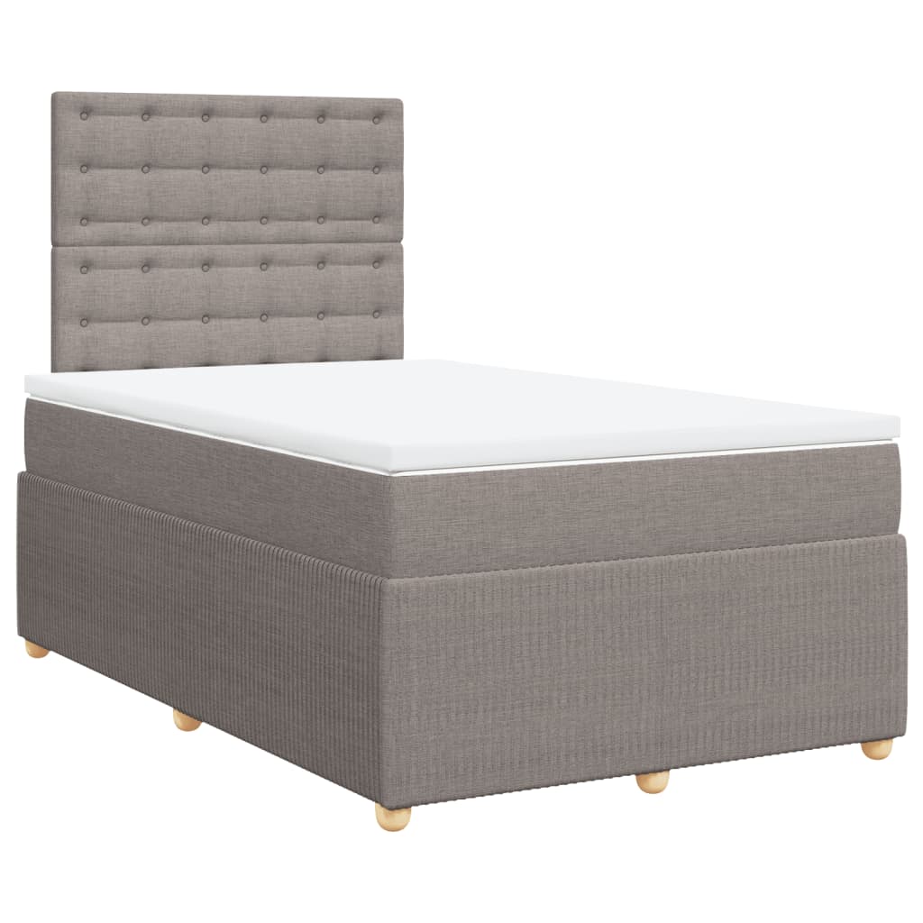 Boxspring met matras stof taupe 120x190 cm is nu te koop bij PeponiXL, paradijselijk wonen!