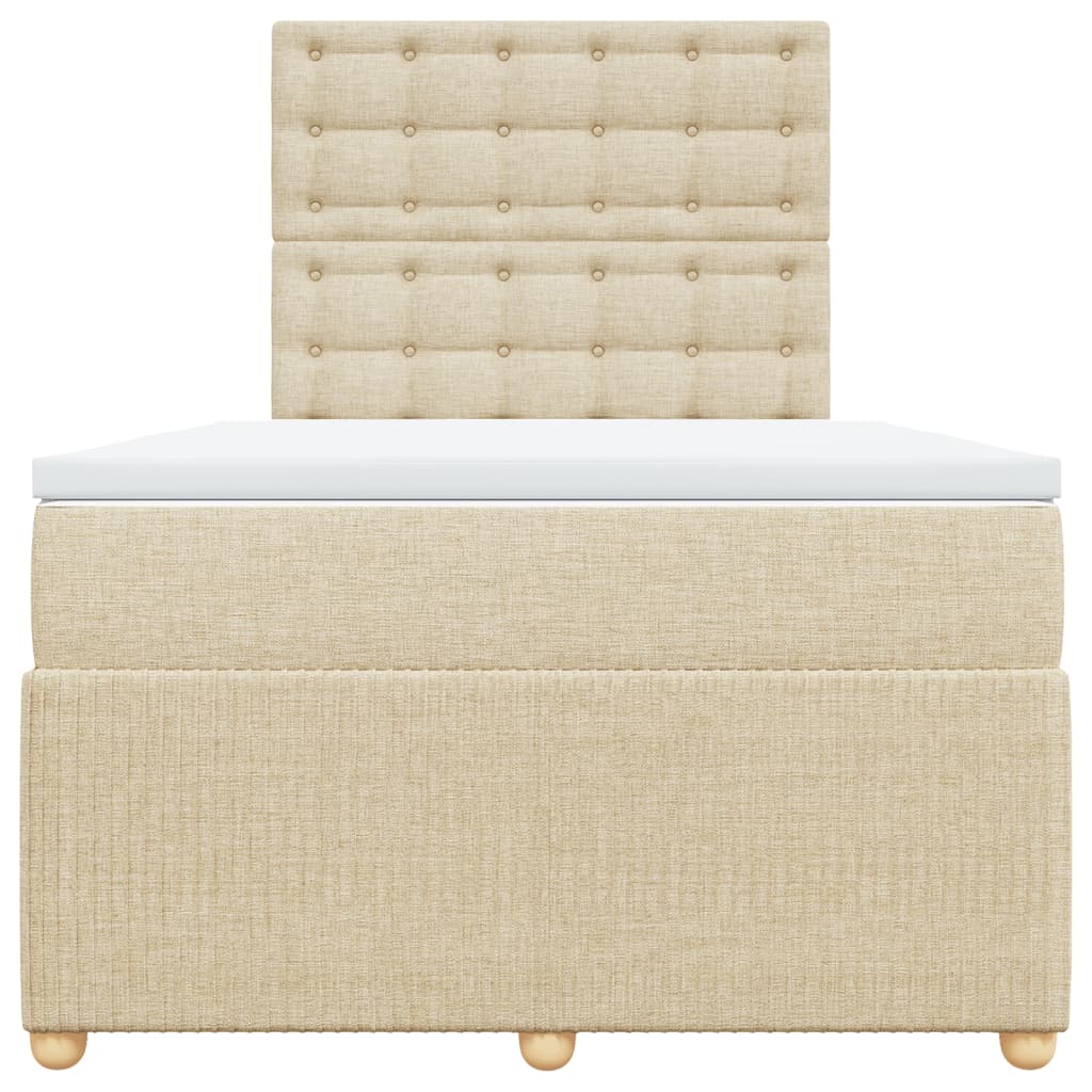 Boxspring met matras stof crèmekleurig 120x190 cm is nu te koop bij PeponiXL, paradijselijk wonen!