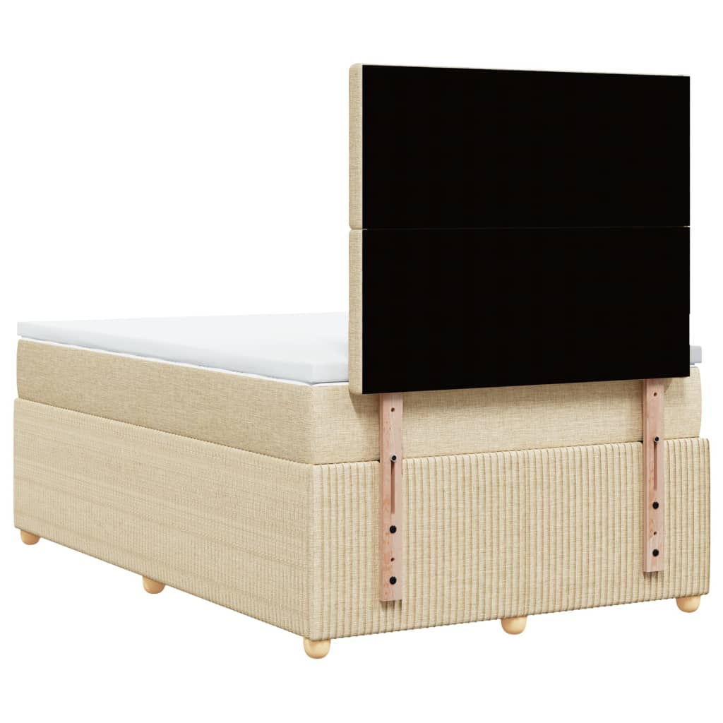 Boxspring met matras stof crèmekleurig 120x190 cm is nu te koop bij PeponiXL, paradijselijk wonen!