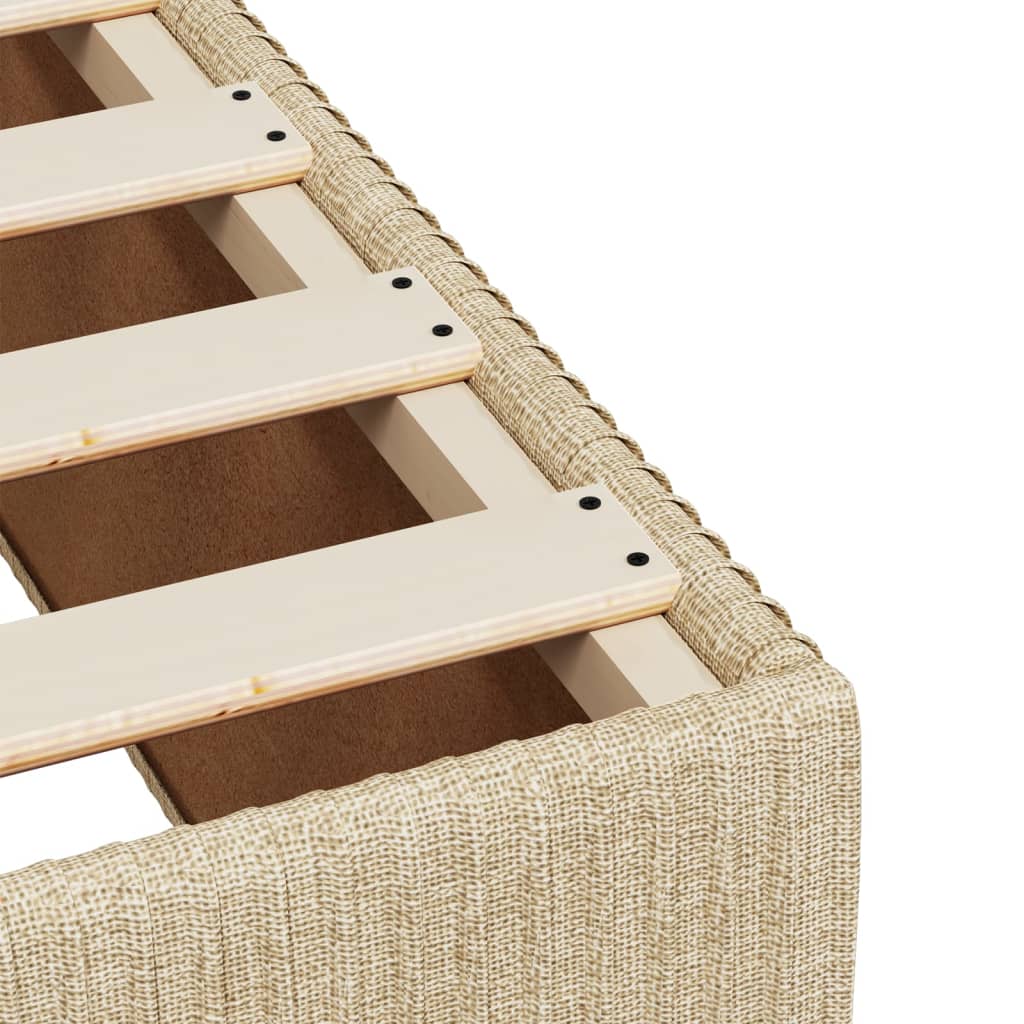 Boxspring met matras stof crèmekleurig 120x190 cm is nu te koop bij PeponiXL, paradijselijk wonen!